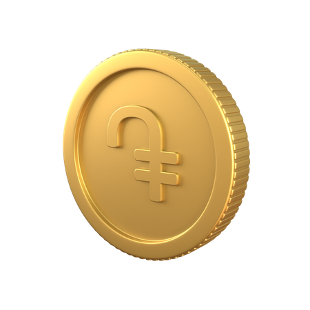 Dram Gold Coin  3D Icon