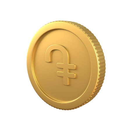 Dram Gold Coin 3D Illustration