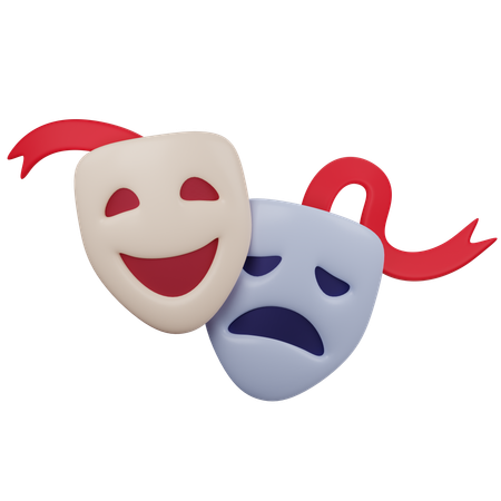 Drama and comedy  3D Icon