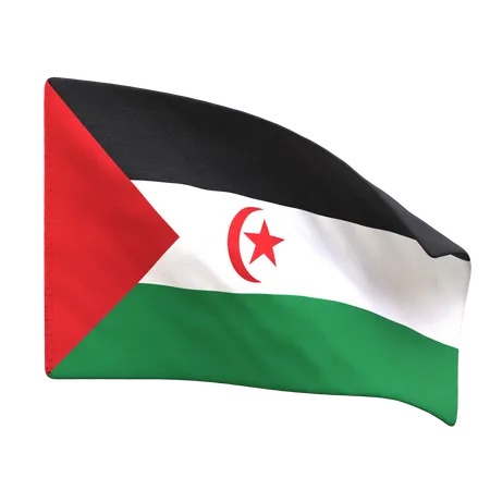 Drapeau arabe sahraoui  3D Icon