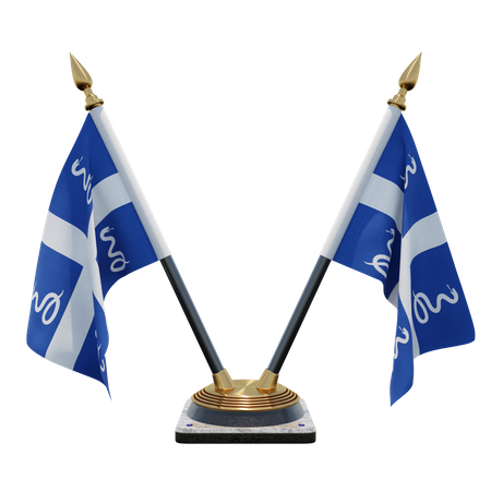 Drapeau Aux Serpents De La Martinique Double Desk Flag Stand  3D Flag