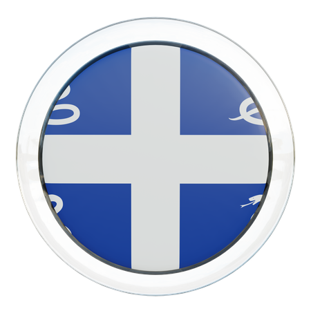 Drapeau Aux Serpents De La Martinique Flag Glass  3D Icon