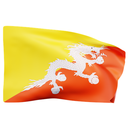 Drapeau du bhoutan  3D Icon