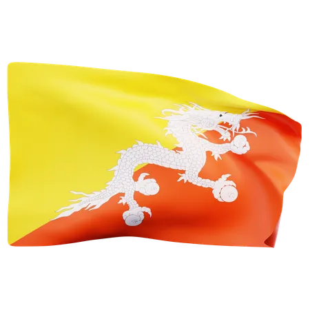 Drapeau du bhoutan  3D Icon