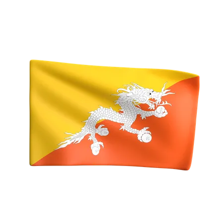 Drapeau du bhoutan  3D Icon