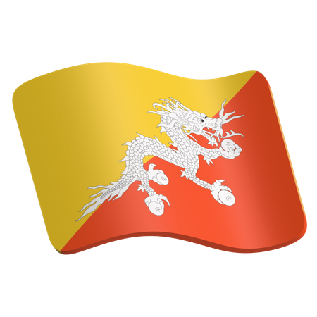 Drapeau du bhoutan  3D Icon