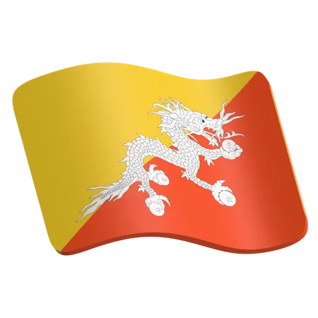 Drapeau du bhoutan  3D Icon