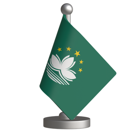 Drapeau de bureau makao  3D Icon