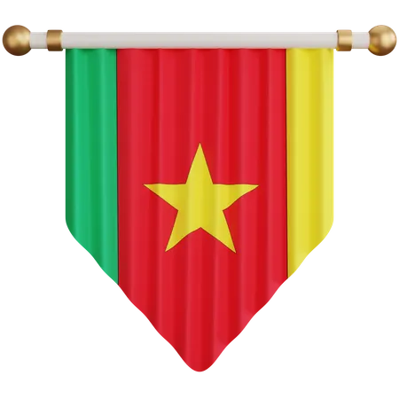Ornement De Rendu 3 D Drapeau National Du Cameroun Isole 3D Icon