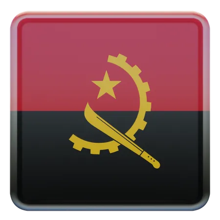 Drapeau carré d'Angola  3D Icon