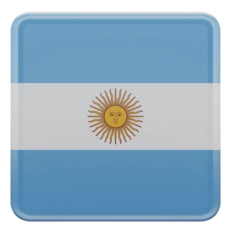 Drapeau carré de l'Argentine  3D Icon