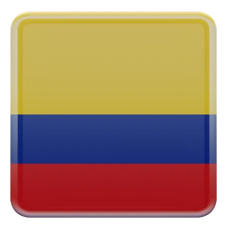 Drapeau carré de Colombie  3D Icon