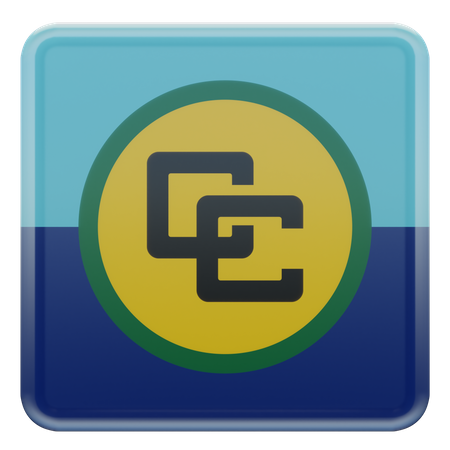 Drapeau carré de la communauté des Caraïbes  3D Icon