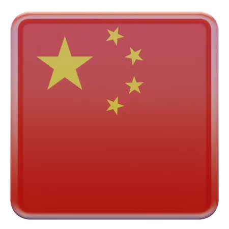 Drapeau carré de la République populaire de Chine  3D Icon