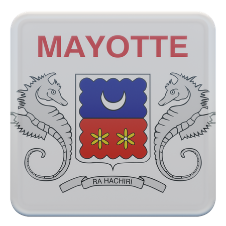 Drapeau Carré Mayotte  3D Icon