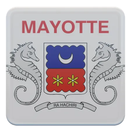 Drapeau Carré Mayotte  3D Icon