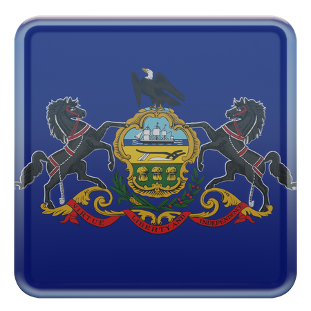 Drapeau carré de Pennsylvanie  3D Icon