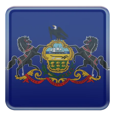 Drapeau carré de Pennsylvanie  3D Icon