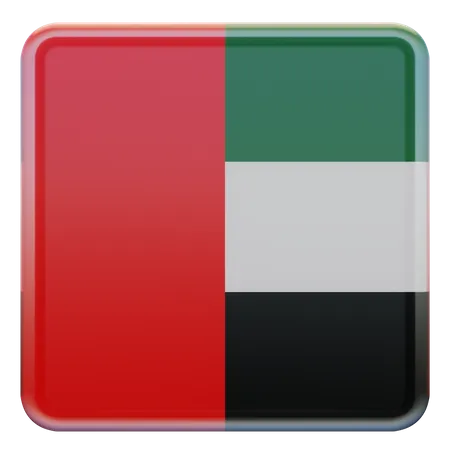 Drapeau carré des Émirats arabes unis  3D Icon