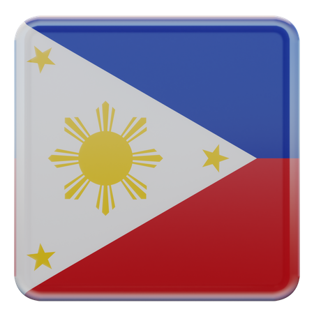 Drapeau carré des Philippines  3D Icon