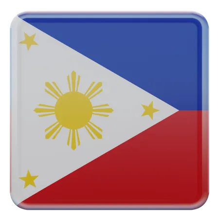 Drapeau carré des Philippines  3D Icon