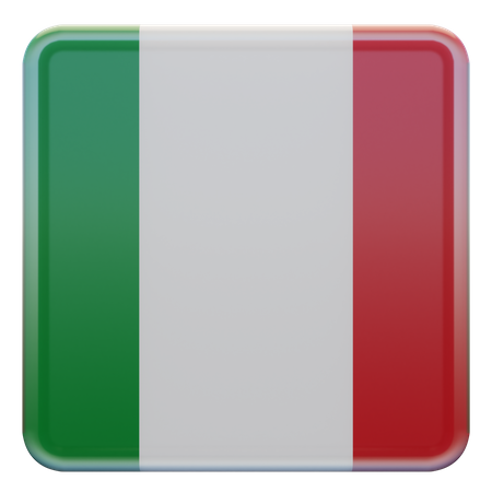Drapeau carré d'Italie  3D Icon