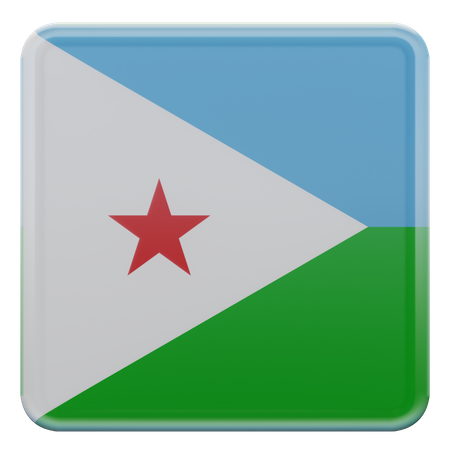 Drapeau carré de Djibouti  3D Icon