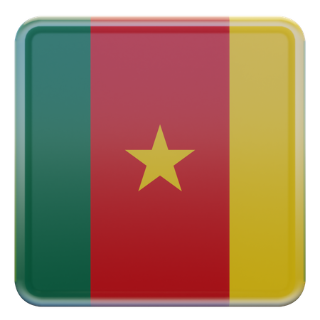 Drapeau carré du Cameroun  3D Icon