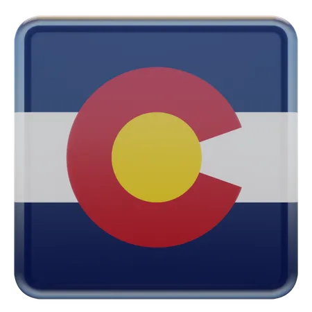 Drapeau carré du Colorado  3D Icon