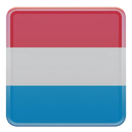 Drapeau carré luxembourgeois  3D Icon