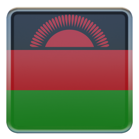 Drapeau carré du Malawi  3D Icon