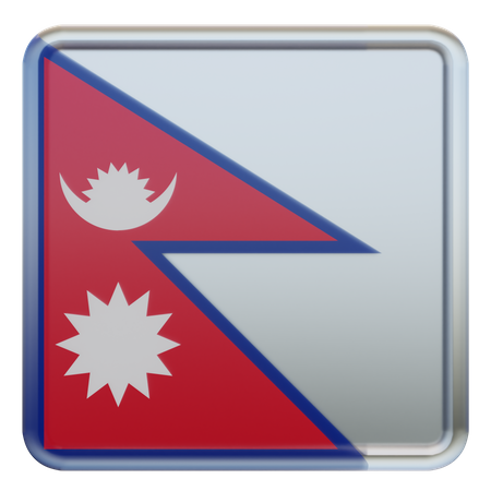 Drapeau carré du Népal  3D Icon