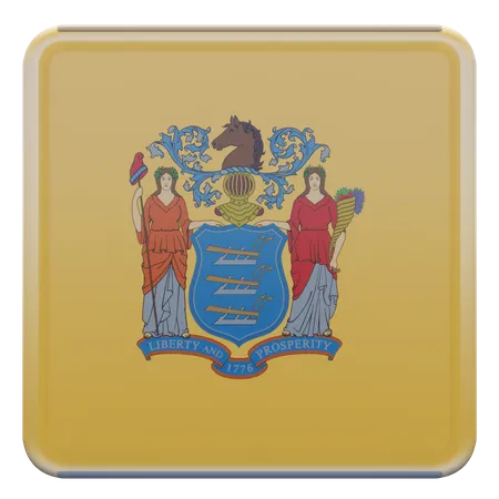 Drapeau carré du New Jersey  3D Icon