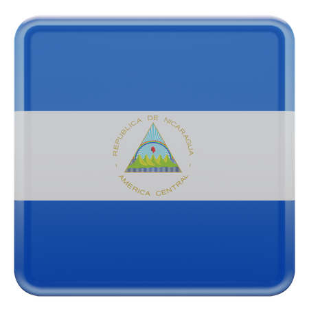 Drapeau carré du Nicaragua  3D Icon