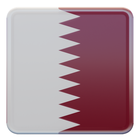 Drapeau carré du Qatar  3D Icon
