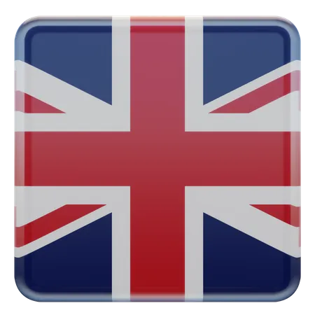 Drapeau carré du Royaume-Uni  3D Icon