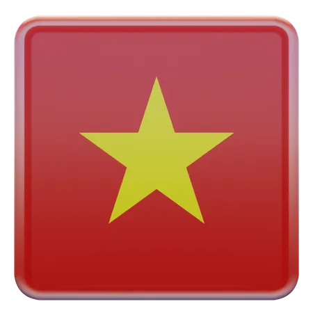 Drapeau carré du Vietnam  3D Icon