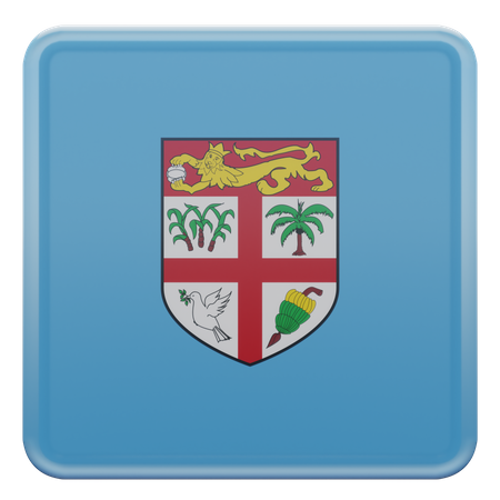 Drapeau carré des Fidji  3D Icon