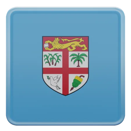 Drapeau carré des Fidji  3D Icon