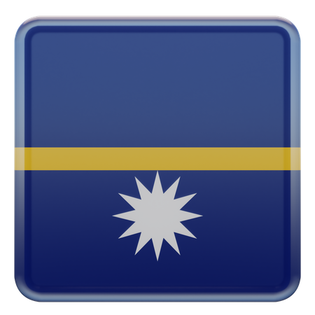 Drapeau carré de Nauru  3D Icon