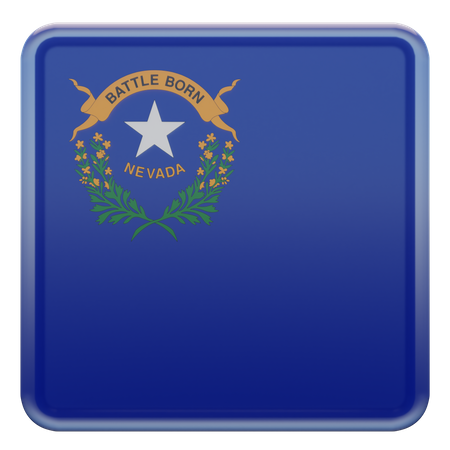 Drapeau carré du Nevada  3D Icon