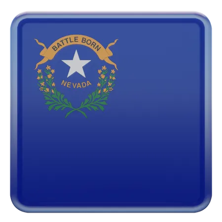 Drapeau carré du Nevada  3D Icon