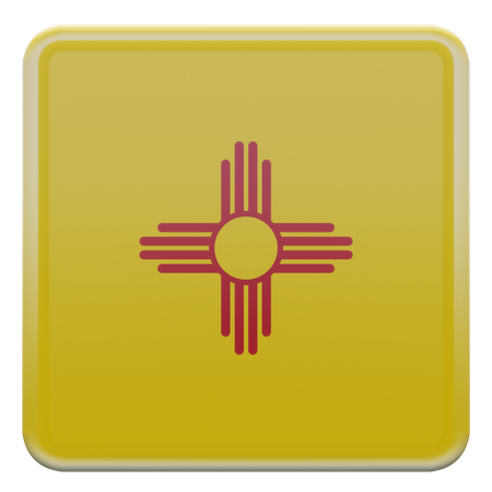Drapeau carré du Nouveau-Mexique  3D Icon