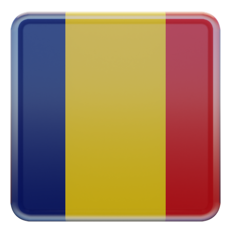 Drapeau carré de Roumanie  3D Icon