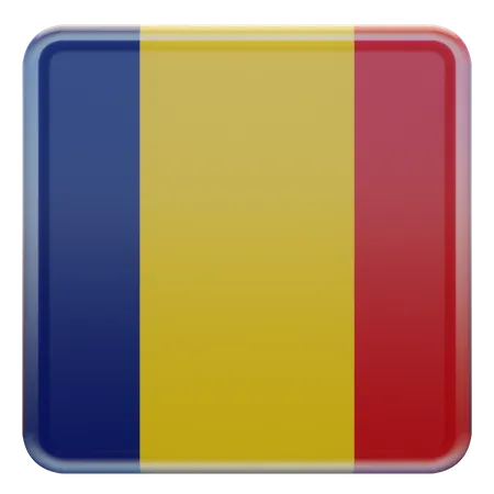 Drapeau carré de Roumanie  3D Icon