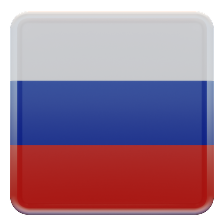 Drapeau carré de Russie  3D Icon