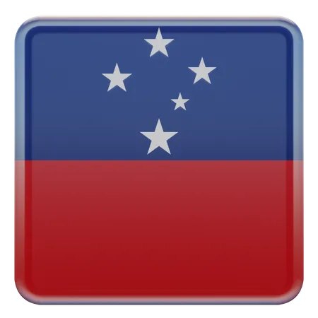 Drapeau carré des Samoa  3D Icon