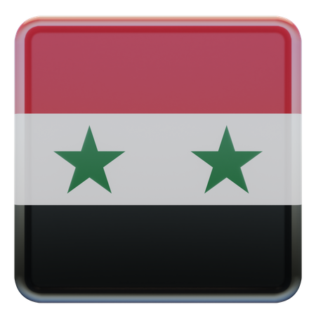 Drapeau carré de Syrie  3D Icon