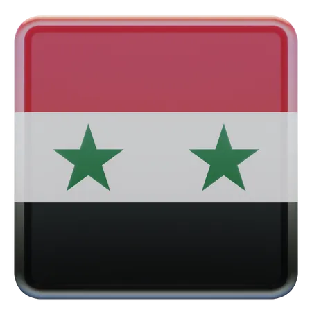 Drapeau carré de Syrie  3D Icon