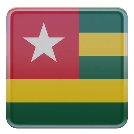 Drapeau carré du Togo  3D Icon